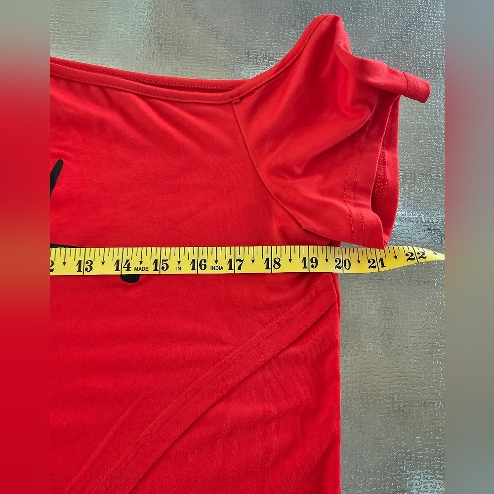 Faith Graphic Red Off Shoulder Tunic Top XL | Christian Aesthetic Boho Casual - Picture 11 of 14